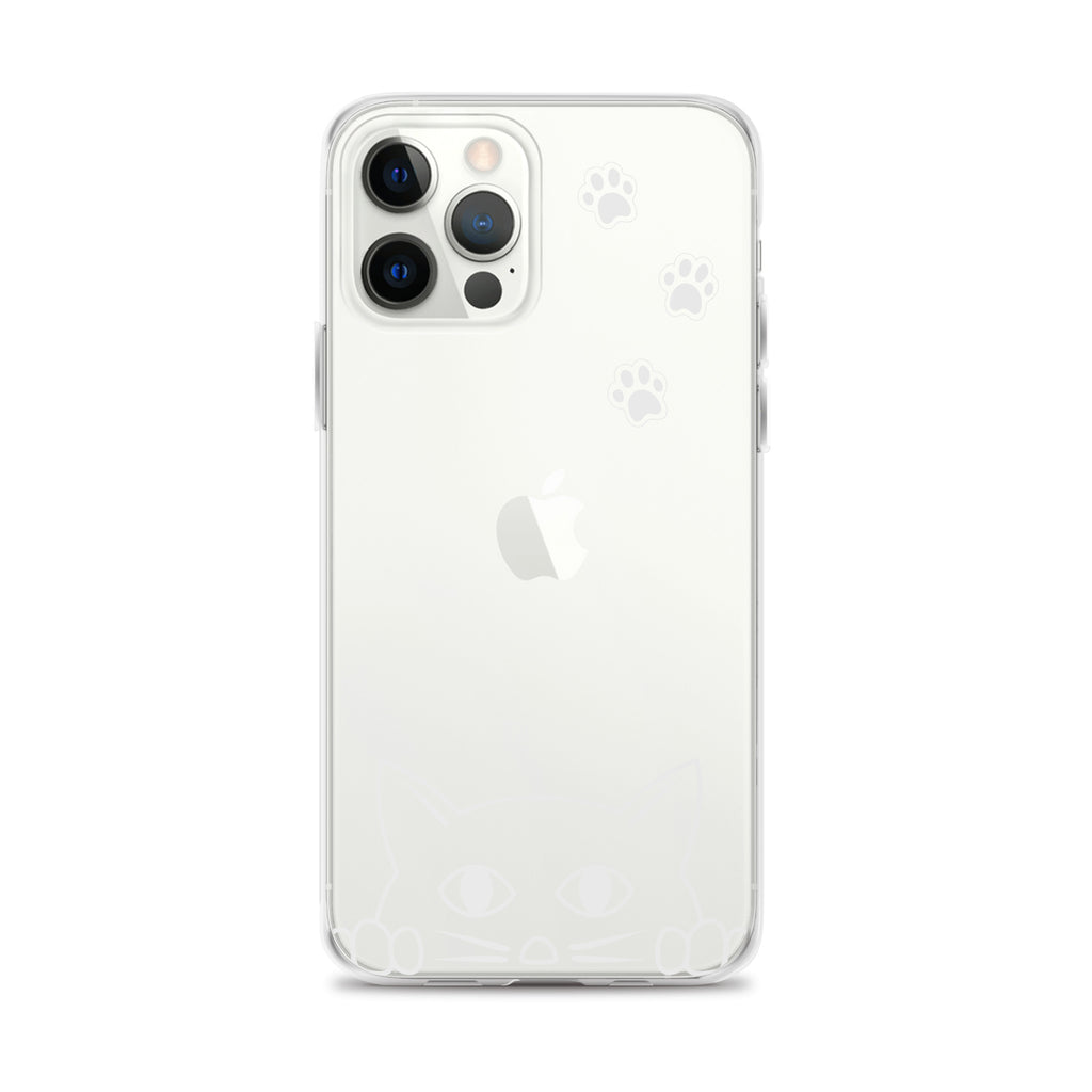 Peek-a-boo Cat | iPhone® Clear Phone Case Slim Fit Sturdy Cover Protective Pawprint Design for Pet Lovers Moms Dads