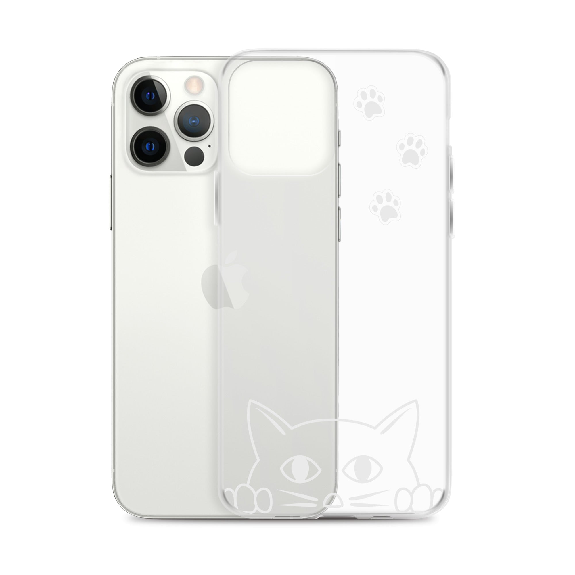 Peek-a-boo Cat | iPhone® Clear Phone Case Slim Fit Sturdy Cover Protective Pawprint Design for Pet Lovers Moms Dads