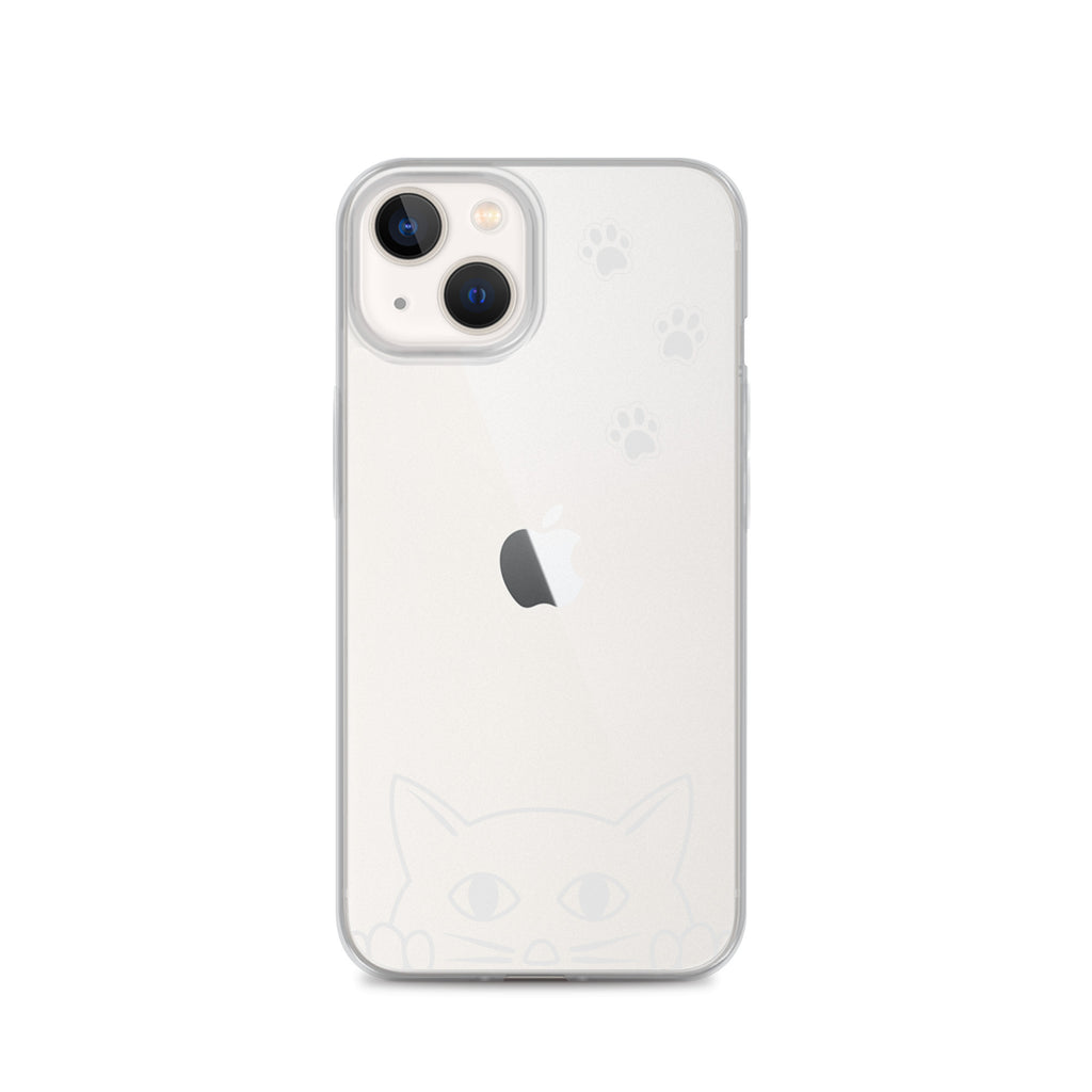 Peek-a-boo Cat | iPhone® Clear Phone Case Slim Fit Sturdy Cover Protective Pawprint Design for Pet Lovers Moms Dads