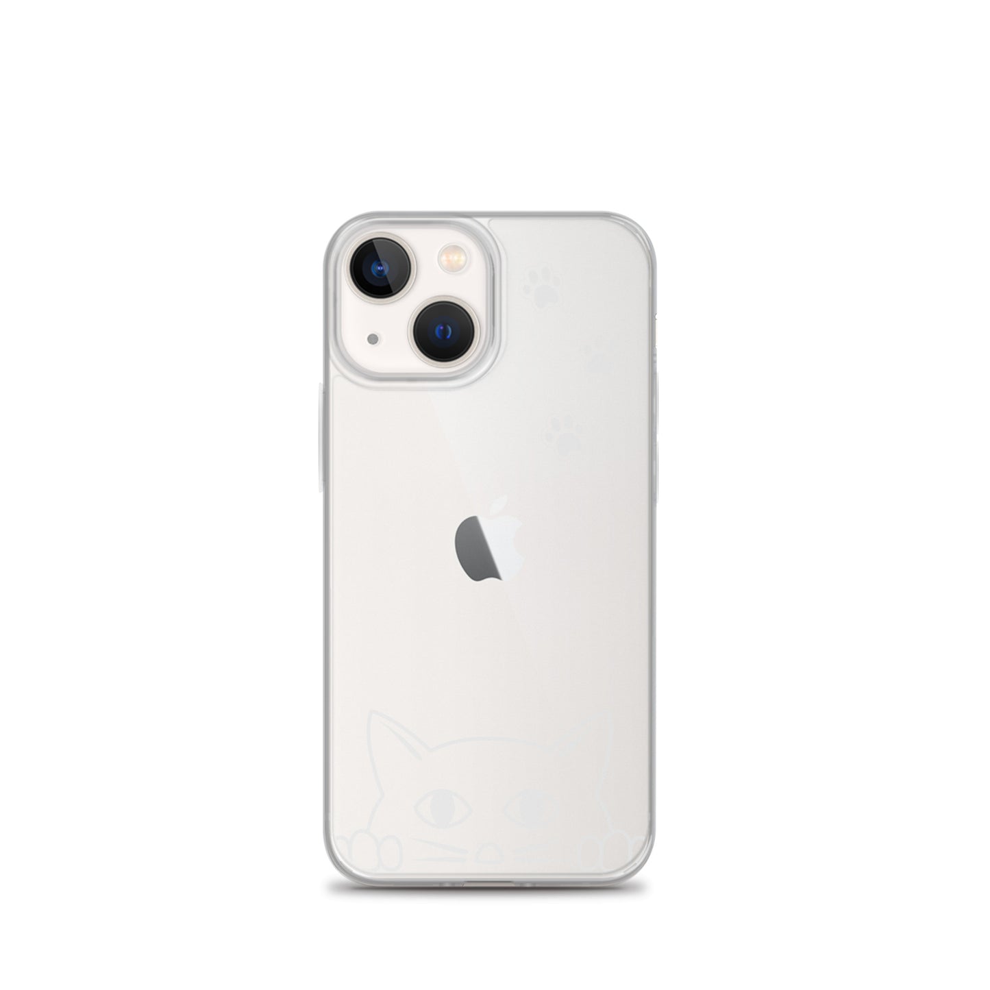 Peek-a-boo Cat Clear Case for iPhone® Slim Fit Sturdy Cover Protective Pawprint Design for Pet Lovers Moms Dads