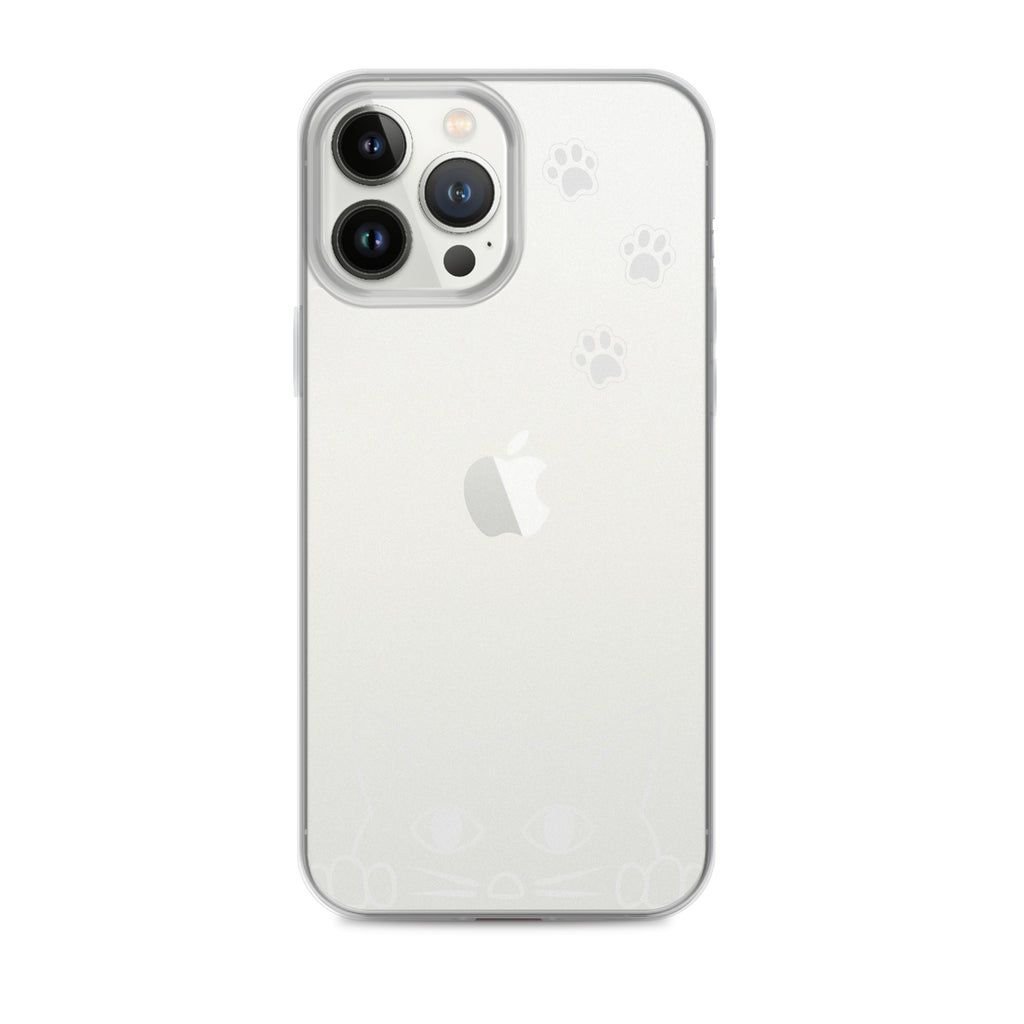 Peek-a-boo Cat | iPhone® Clear Phone Case Slim Fit Sturdy Cover Protective Pawprint Design for Pet Lovers Moms Dads
