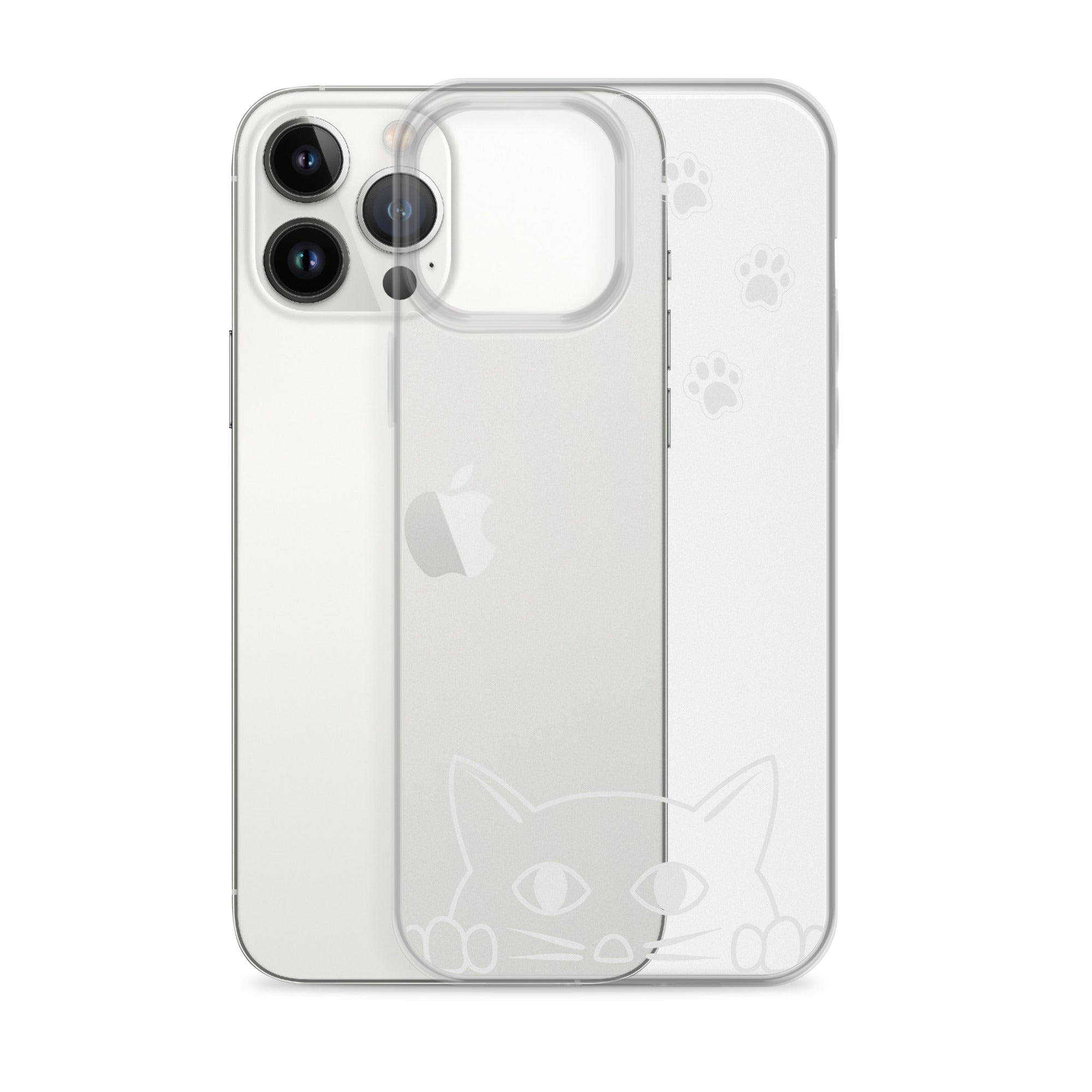 Peek-a-boo Cat | iPhone® Clear Phone Case Slim Fit Sturdy Cover Protective Pawprint Design for Pet Lovers Moms Dads