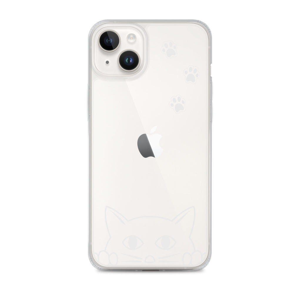Peek-a-boo Cat | iPhone® Clear Phone Case Slim Fit Sturdy Cover Protective Pawprint Design for Pet Lovers Moms Dads