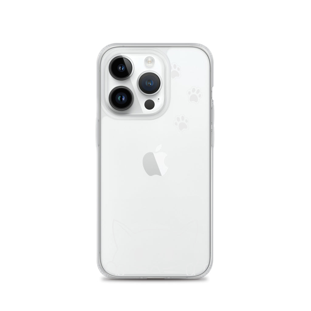 Peek-a-boo Cat | iPhone® Clear Phone Case Slim Fit Sturdy Cover Protective Pawprint Design for Pet Lovers Moms Dads
