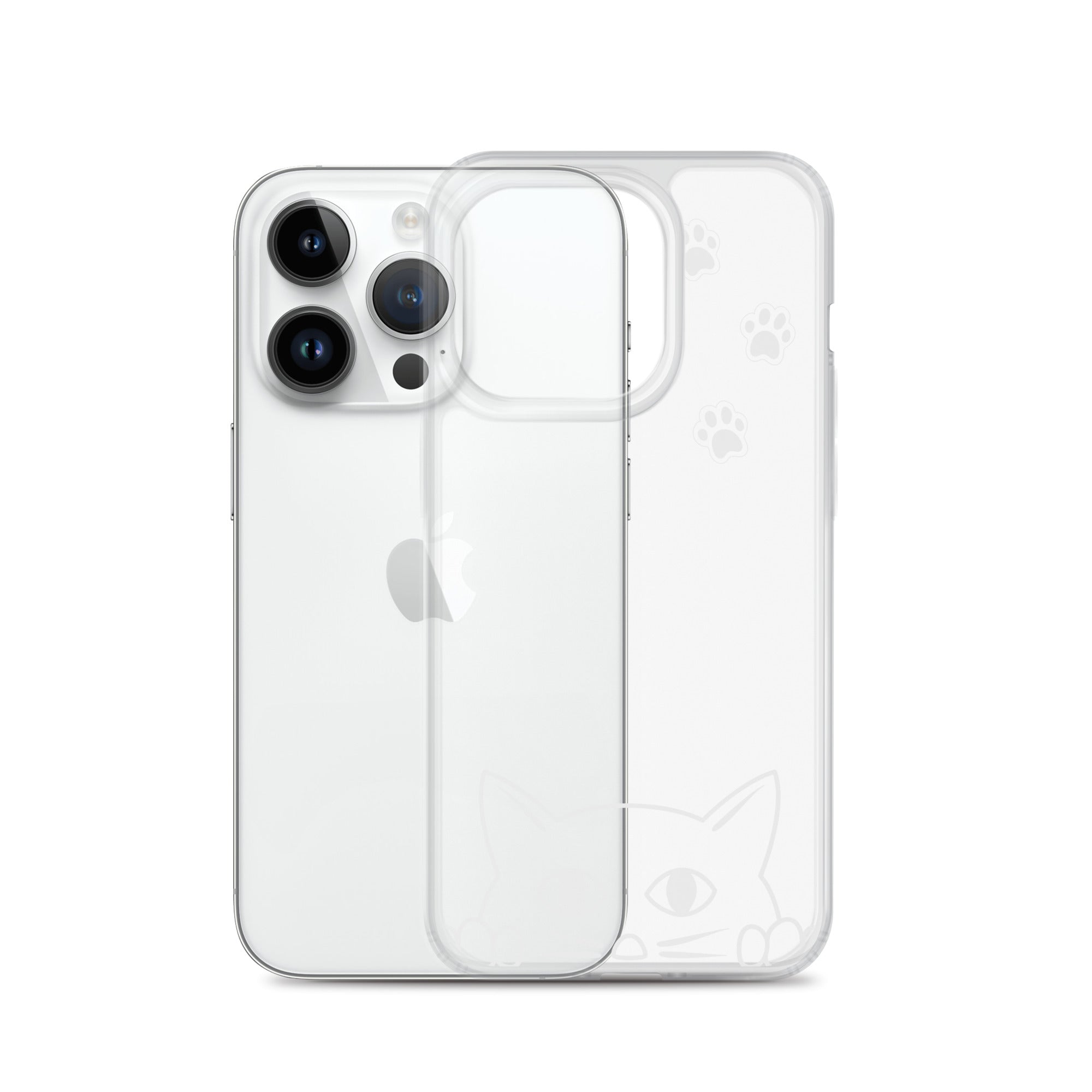 Peek-a-boo Cat | iPhone® Clear Phone Case Slim Fit Sturdy Cover Protective Pawprint Design for Pet Lovers Moms Dads