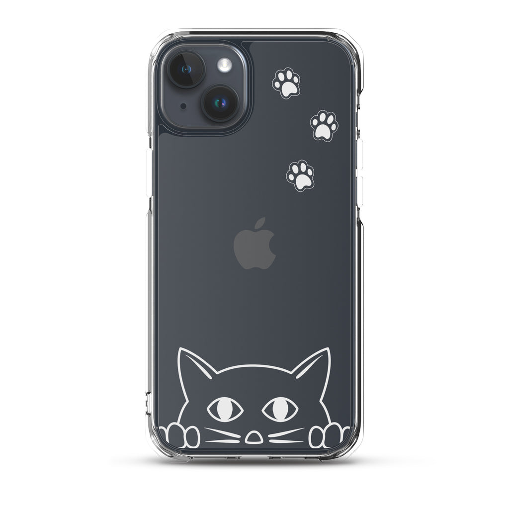 Peek-a-boo Cat | iPhone® Clear Phone Case Slim Fit Sturdy Cover Protective Pawprint Design for Pet Lovers Moms Dads