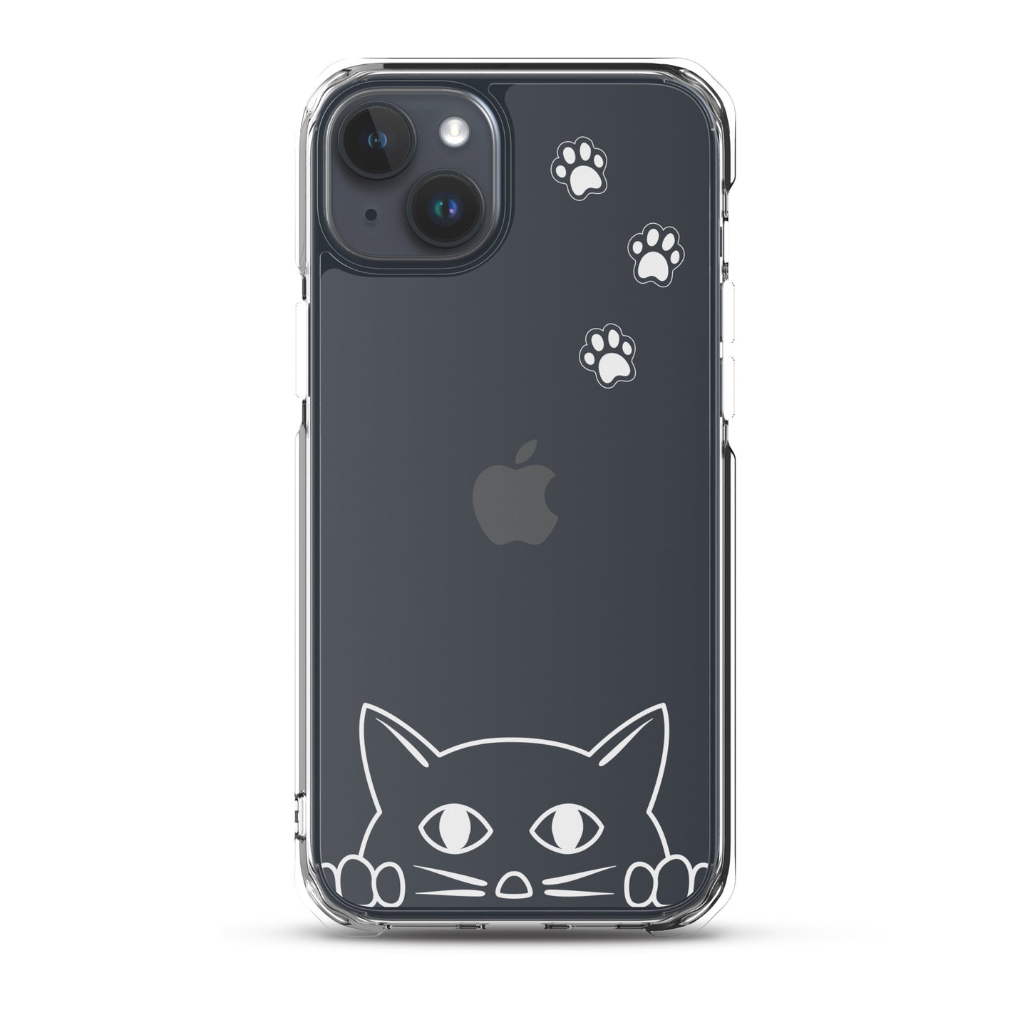 Peek-a-boo Cat Clear Case for iPhone® Slim Fit Sturdy Cover Protective Pawprint Design for Pet Lovers Moms Dads