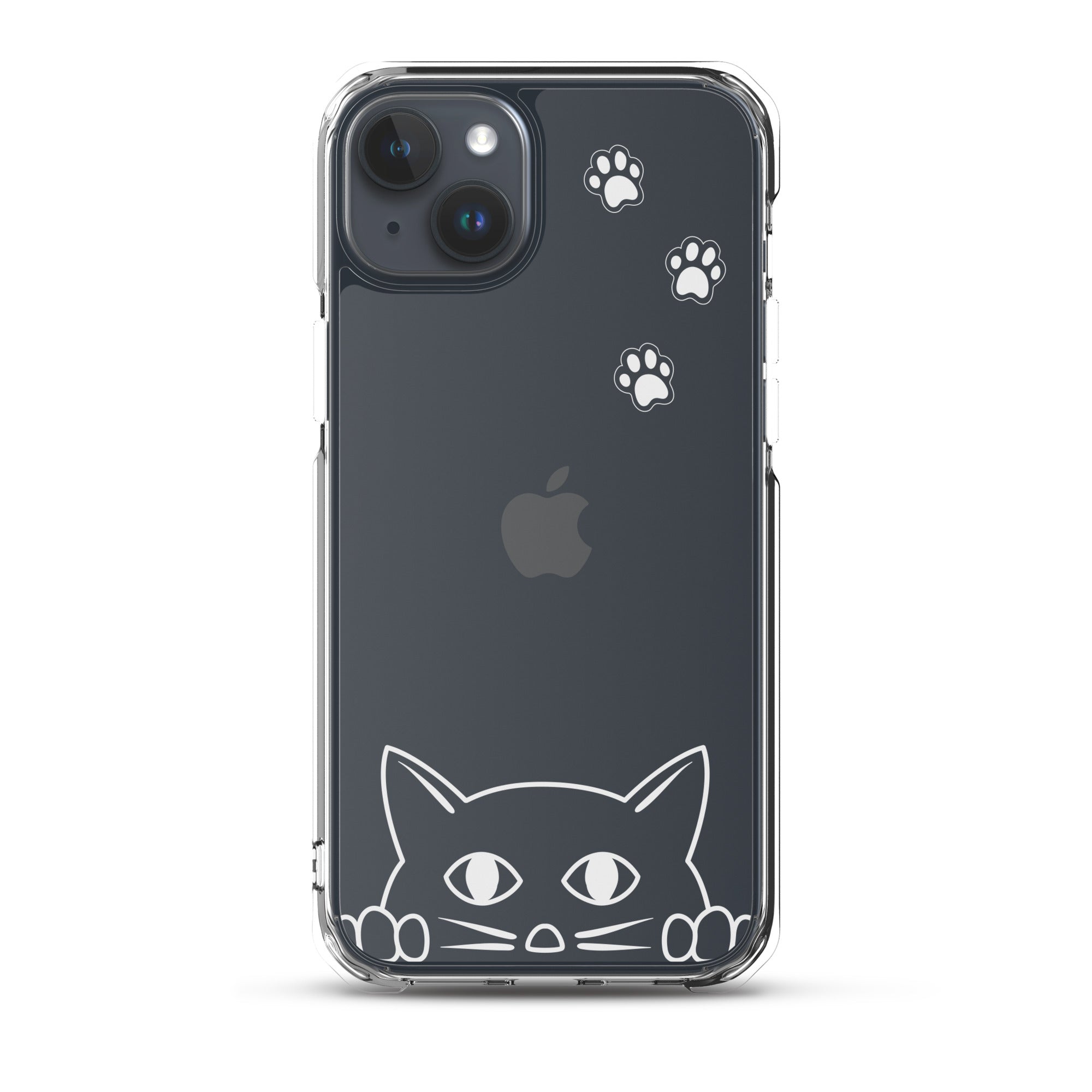 Peek-a-boo Cat | iPhone® Clear Phone Case Slim Fit Sturdy Cover Protective Pawprint Design for Pet Lovers Moms Dads