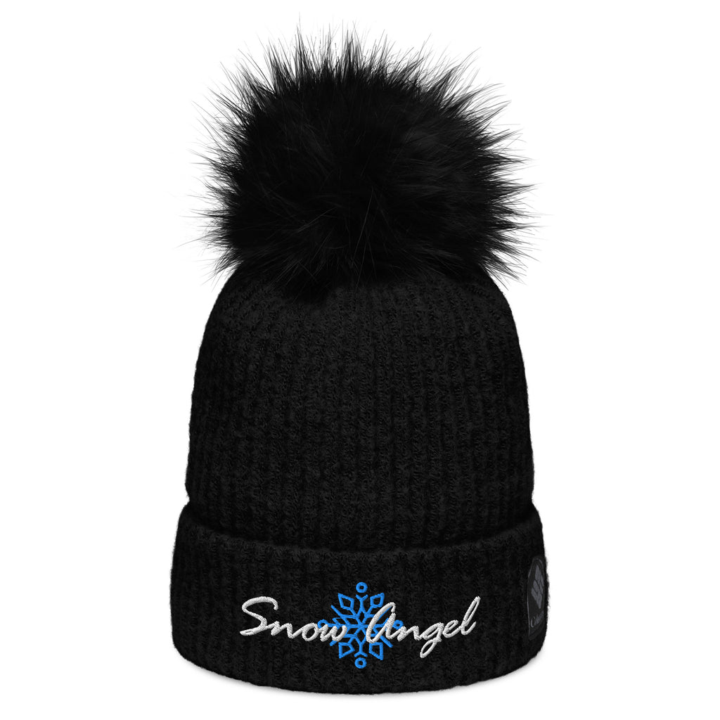 Snow Angel | Beanie Columbia Pom-Pom Knit Microfleece Lined Snowflake Double Layer Women's Men's Gift Winter