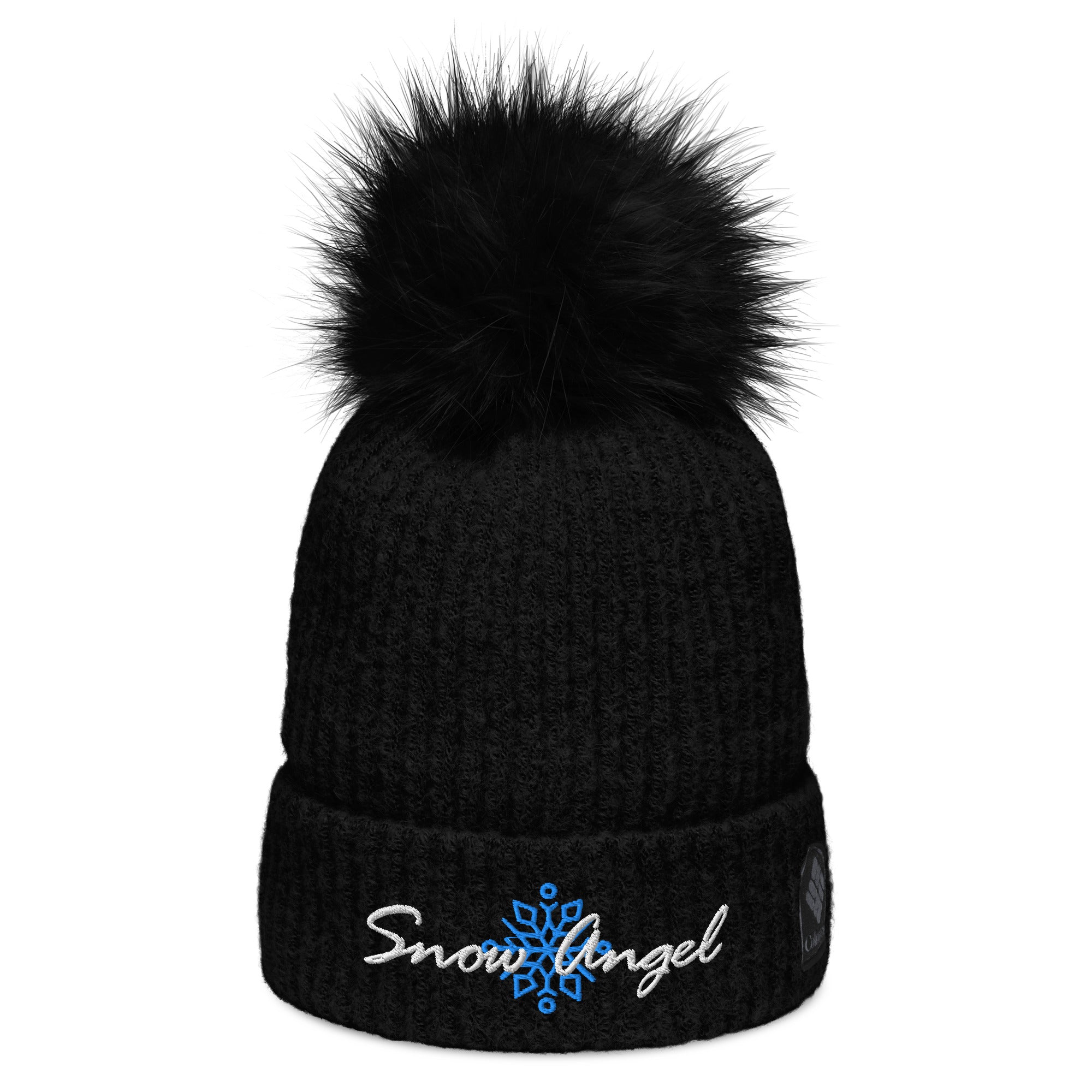 Snow Angel | Beanie Columbia Pom-Pom Knit Microfleece Lined Snowflake Double Layer Women's Men's Gift Winter
