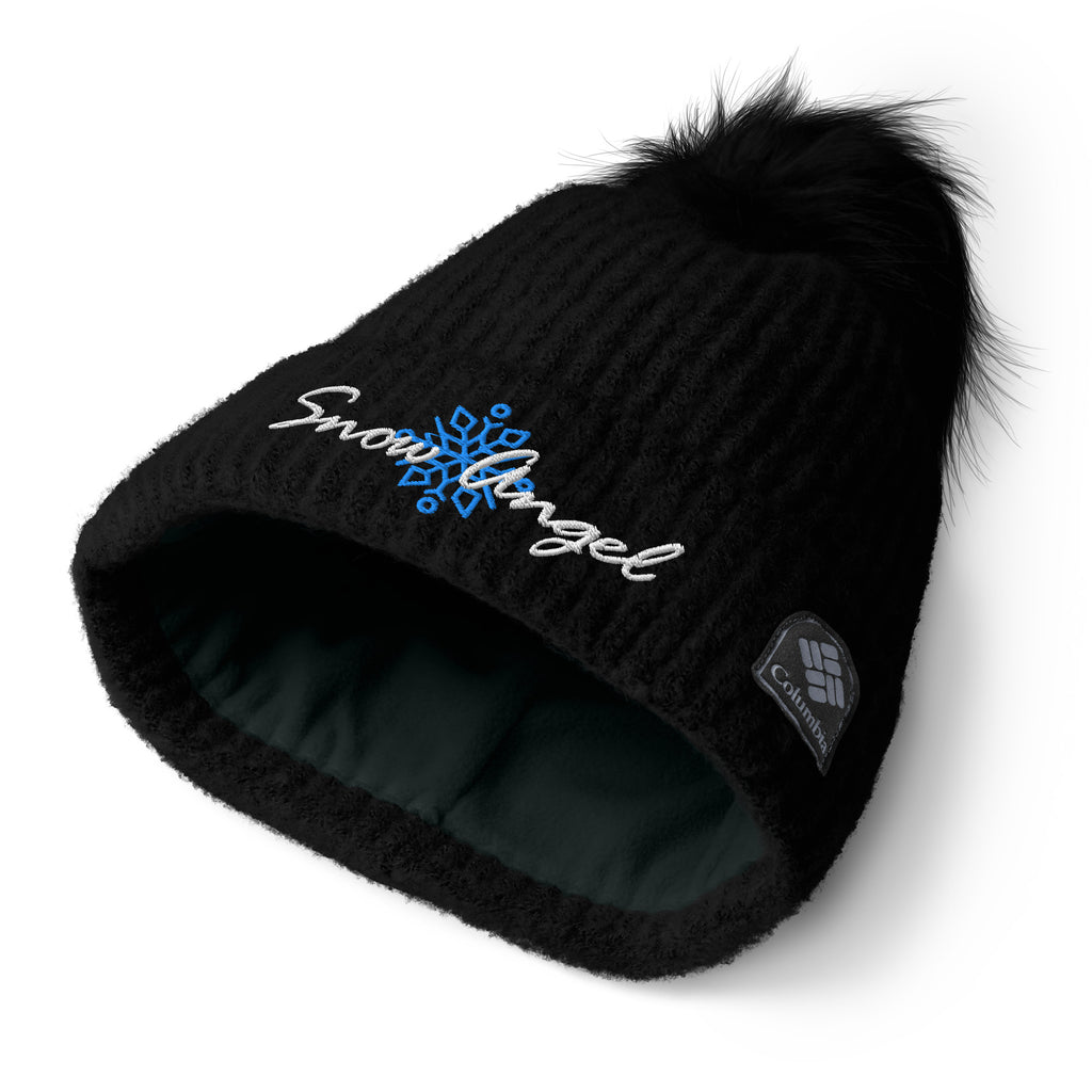 Snow Angel | Beanie Columbia Pom-Pom Knit Microfleece Lined Snowflake Double Layer Women's Men's Gift Winter