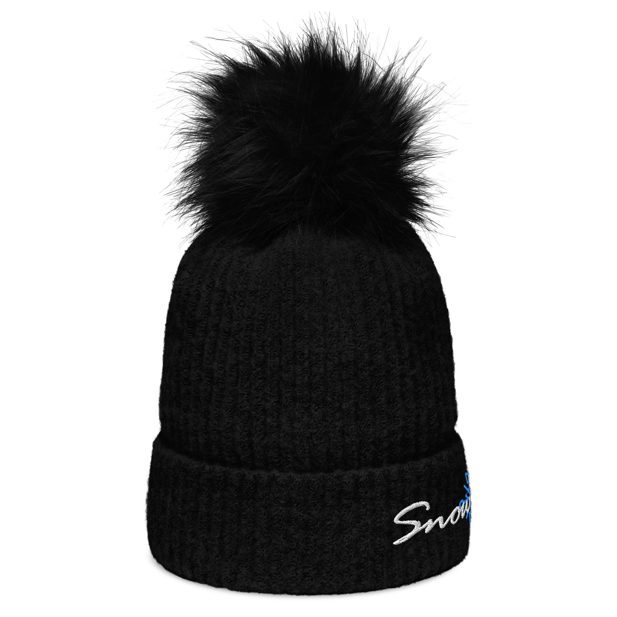 Snow Angel | Beanie Columbia Pom-Pom Knit Microfleece Lined Snowflake Double Layer Women's Men's Gift Winter