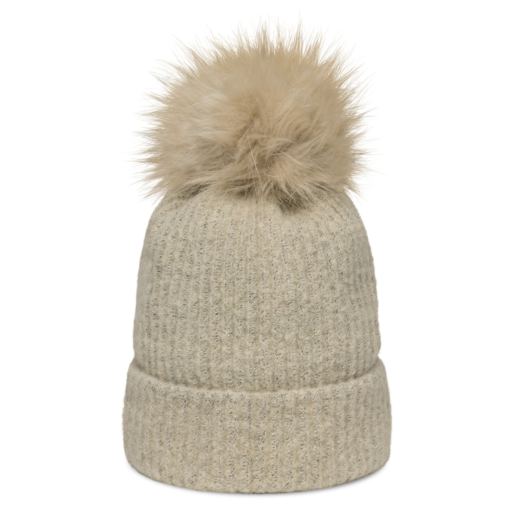 Snow Angel | Beanie Columbia Pom-Pom Knit Microfleece Lined Snowflake Double Layer Women's Men's Gift Winter