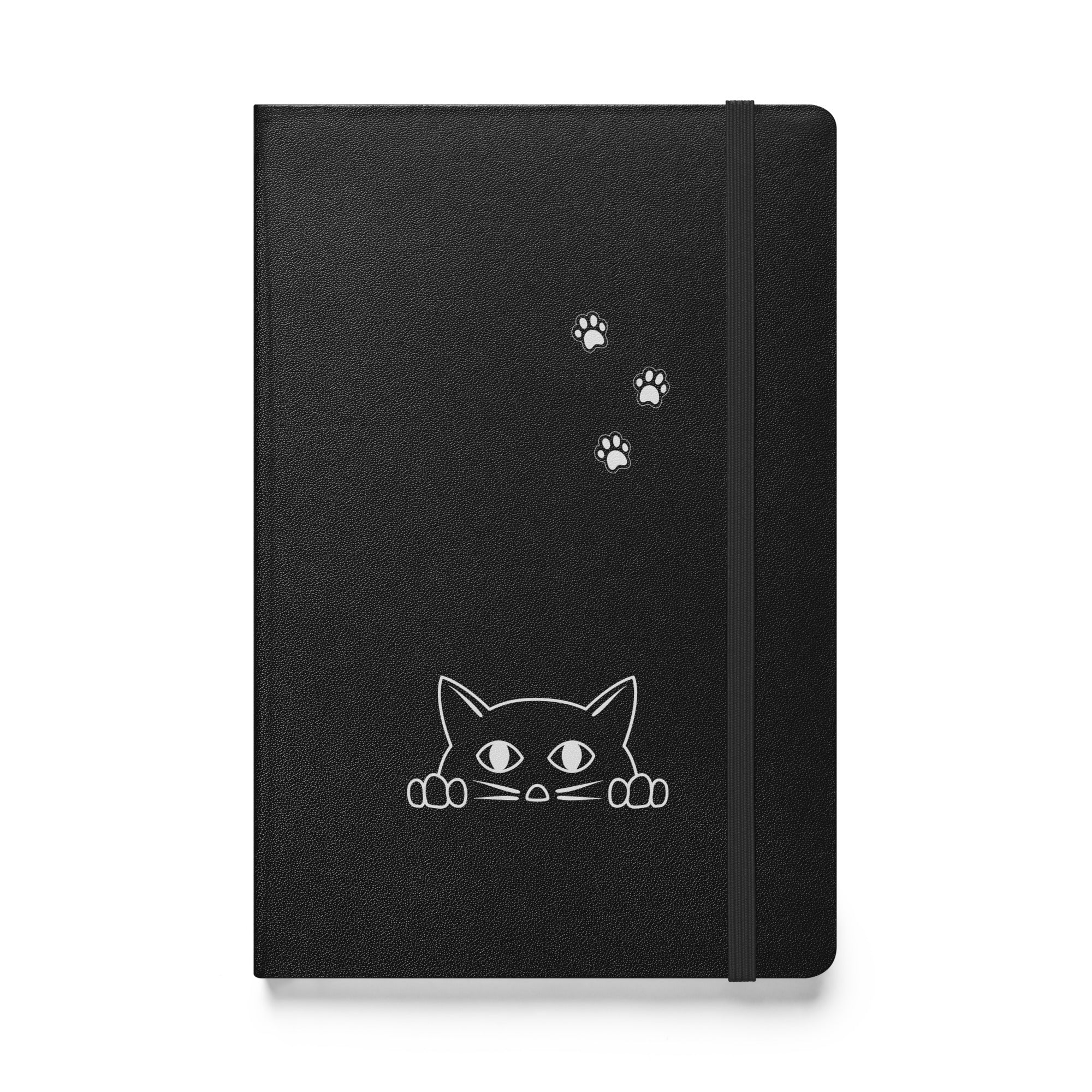 Peek-a-boo Cat | Lined Journal Notebook Medium 5.5" x 8.5" 80 pages Hardcover Pawprint Design Pet Lovers Women Men Teens Writing Work School Office