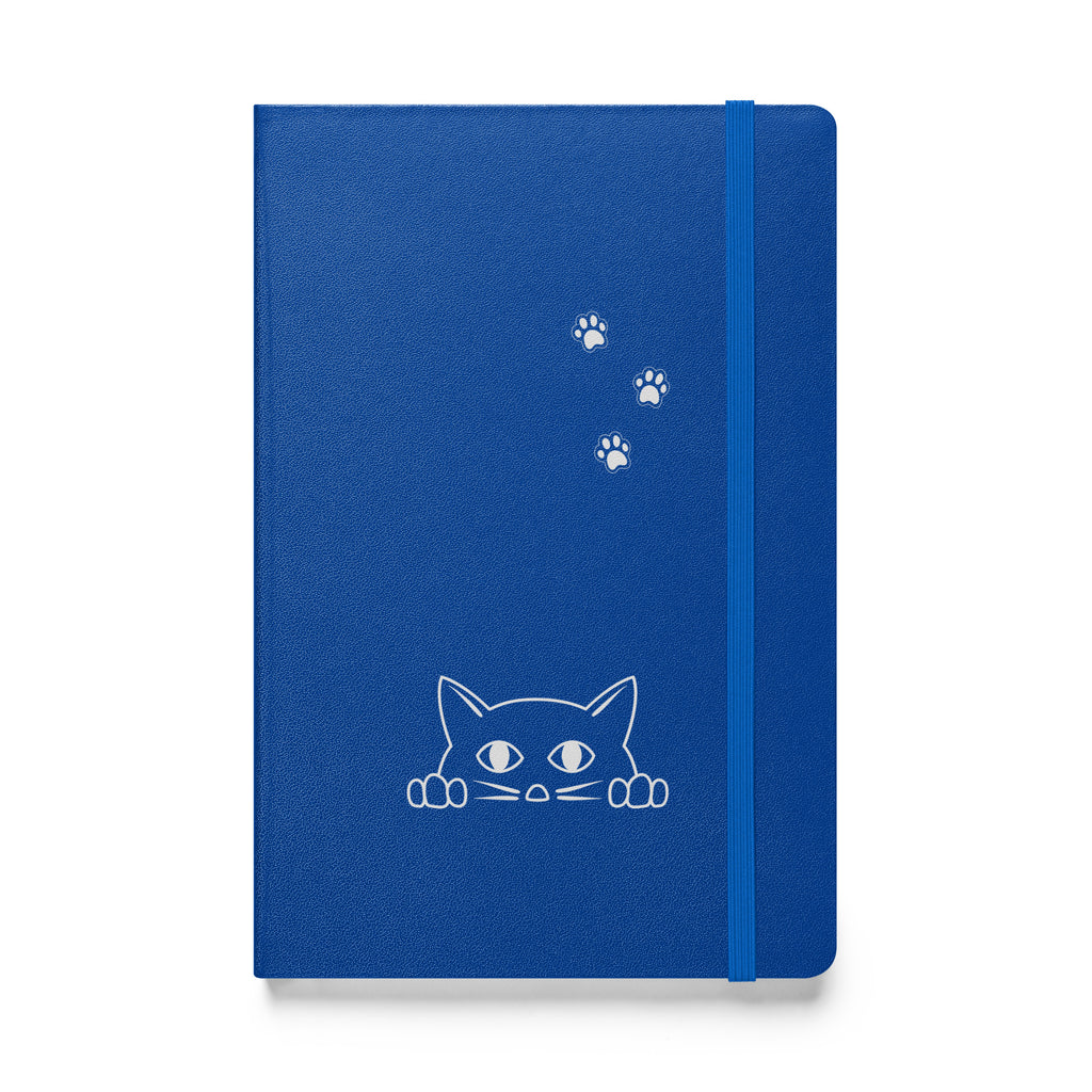 Peek-a-boo Cat | Lined Journal Notebook Medium 5.5" x 8.5" 80 pages Hardcover Pawprint Design Pet Lovers Women Men Teens Writing Work School Office