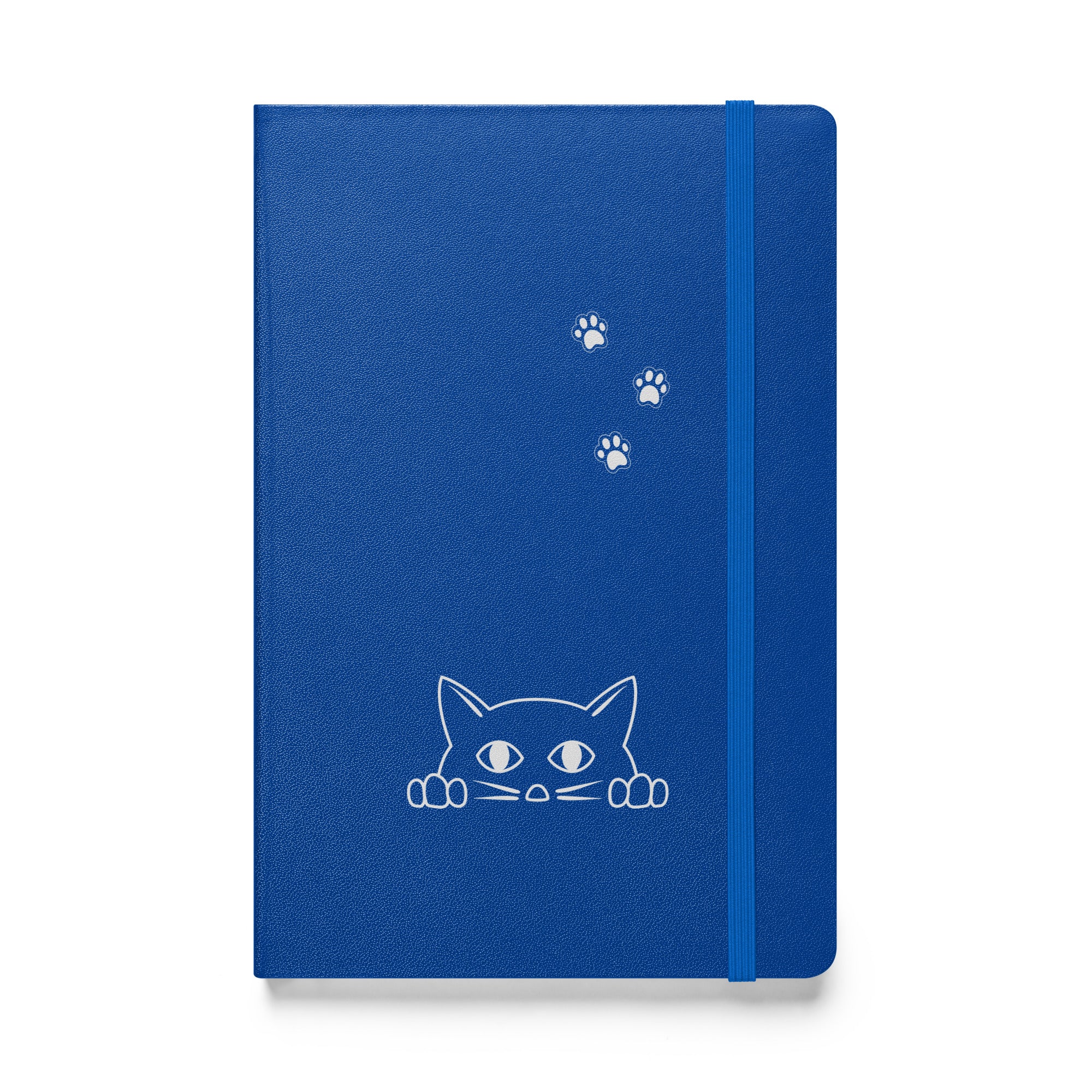 Peek-a-boo Cat | Lined Journal Notebook Medium 5.5" x 8.5" 80 pages Hardcover Pawprint Design Pet Lovers Women Men Teens Writing Work School Office