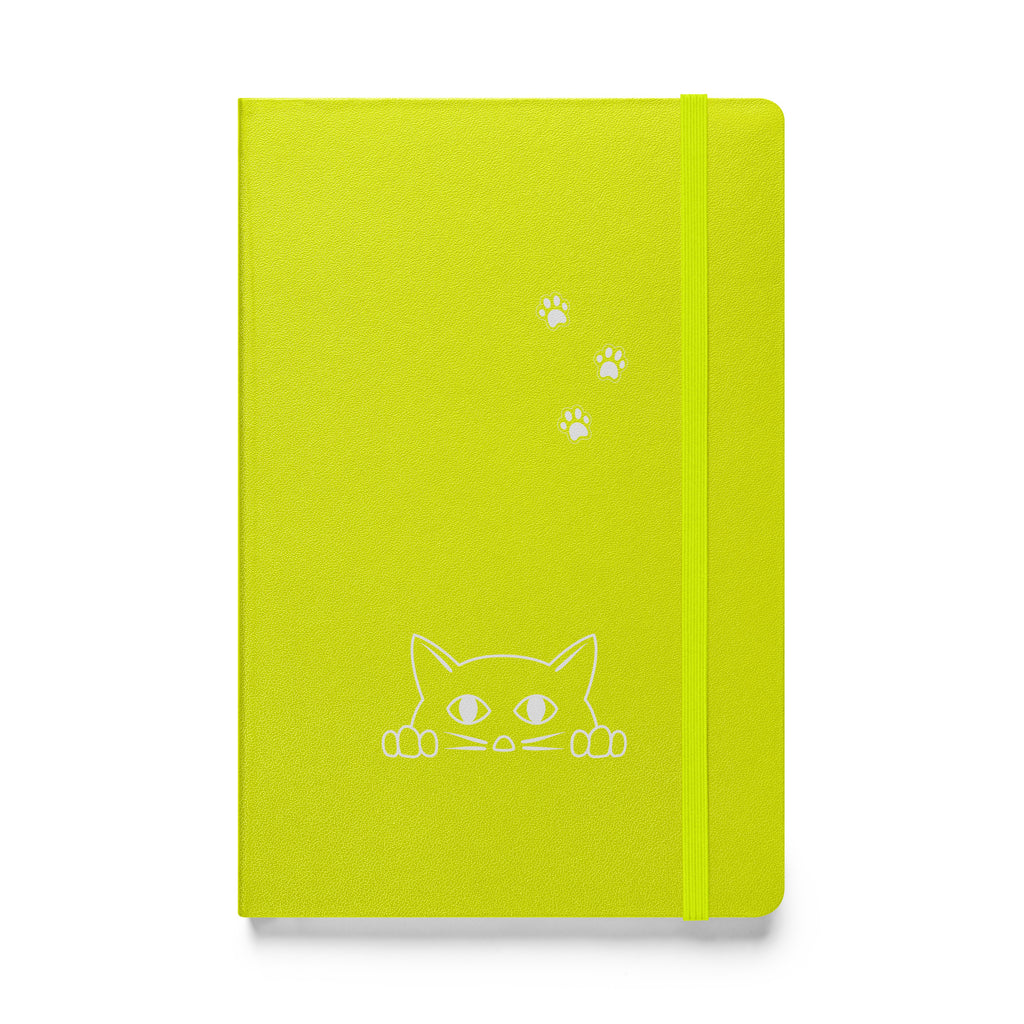 Peek-a-boo Cat | Lined Journal Notebook Medium 5.5" x 8.5" 80 pages Hardcover Pawprint Design Pet Lovers Women Men Teens Writing Work School Office