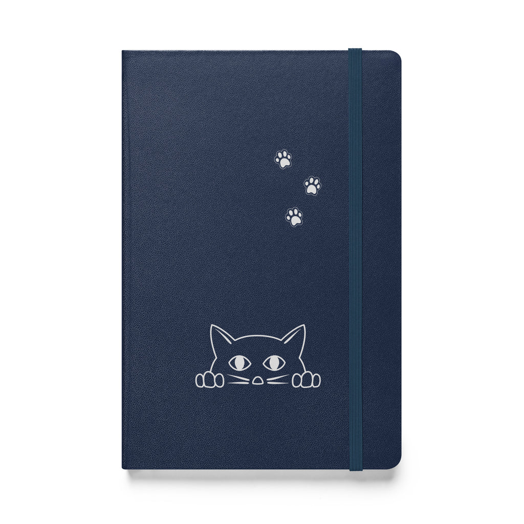 Peek-a-boo Cat | Lined Journal Notebook Medium 5.5" x 8.5" 80 pages Hardcover Pawprint Design Pet Lovers Women Men Teens Writing Work School Office