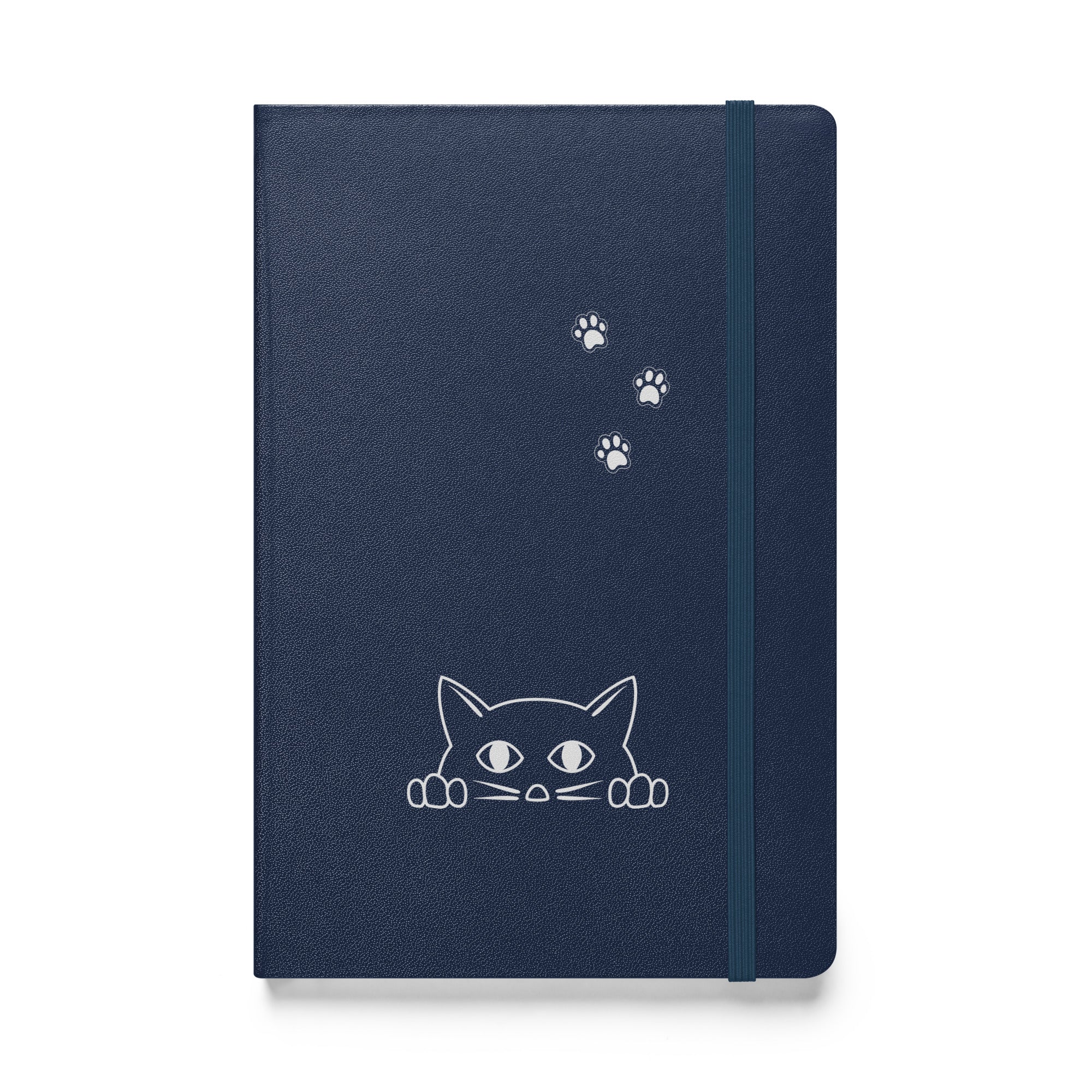 Peek-a-boo Cat | Lined Journal Notebook Medium 5.5" x 8.5" 80 pages Hardcover Pawprint Design Pet Lovers Women Men Teens Writing Work School Office