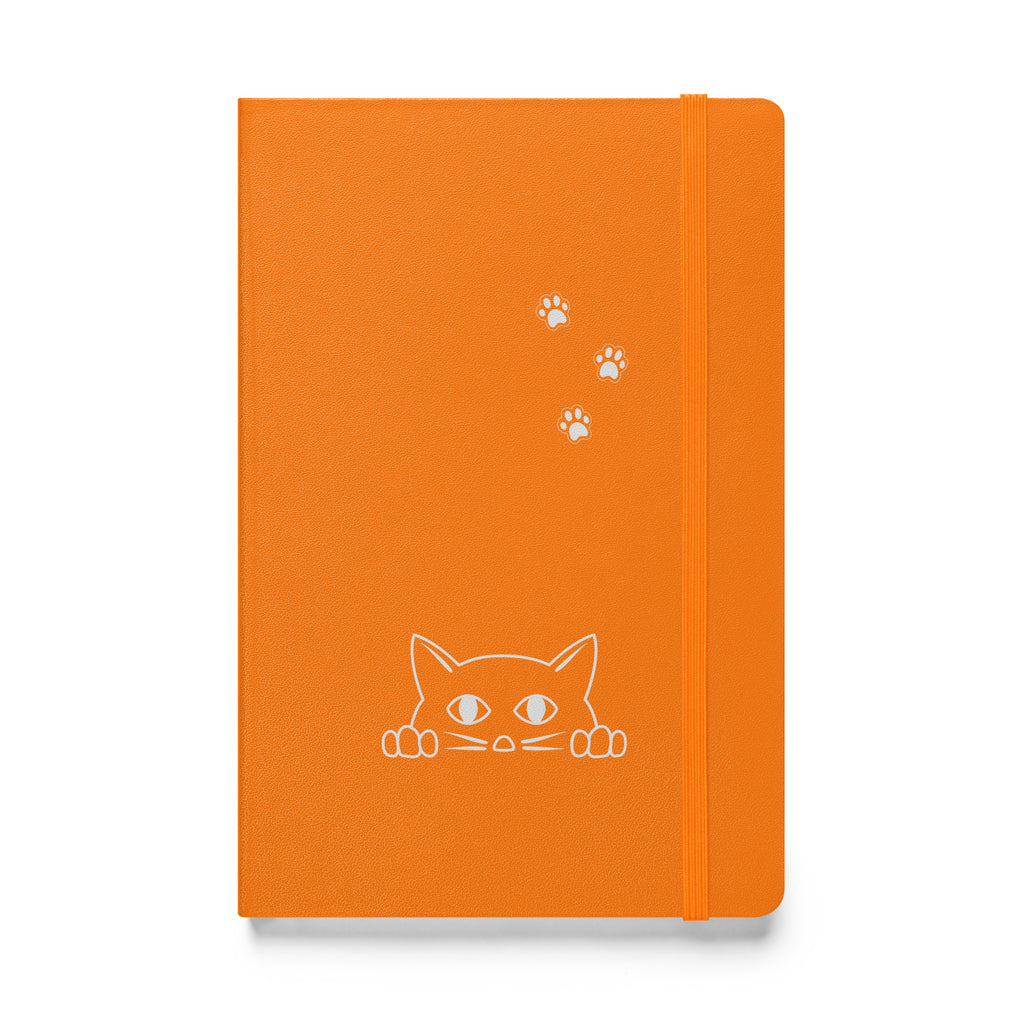 Peek-a-boo Cat | Lined Journal Notebook Medium 5.5" x 8.5" 80 pages Hardcover Pawprint Design Pet Lovers Women Men Teens Writing Work School Office