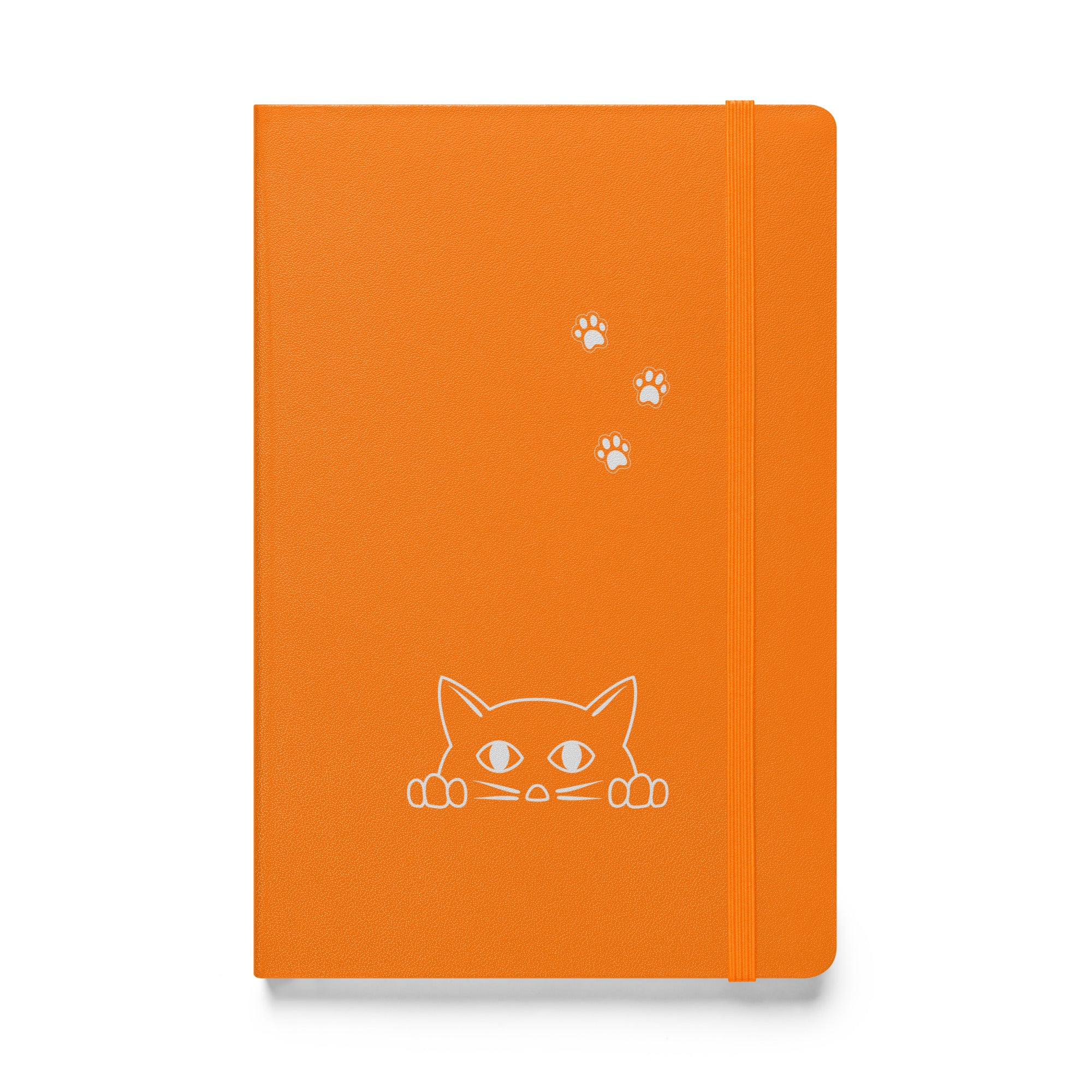 Peek-a-boo Cat | Lined Journal Notebook Medium 5.5" x 8.5" 80 pages Hardcover Pawprint Design Pet Lovers Women Men Teens Writing Work School Office
