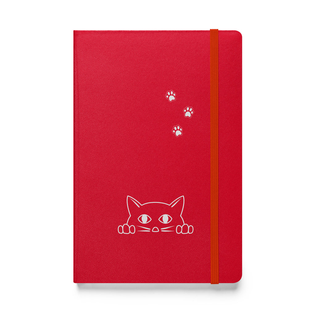 Peek-a-boo Cat | Lined Journal Notebook Medium 5.5" x 8.5" 80 pages Hardcover Pawprint Design Pet Lovers Women Men Teens Writing Work School Office