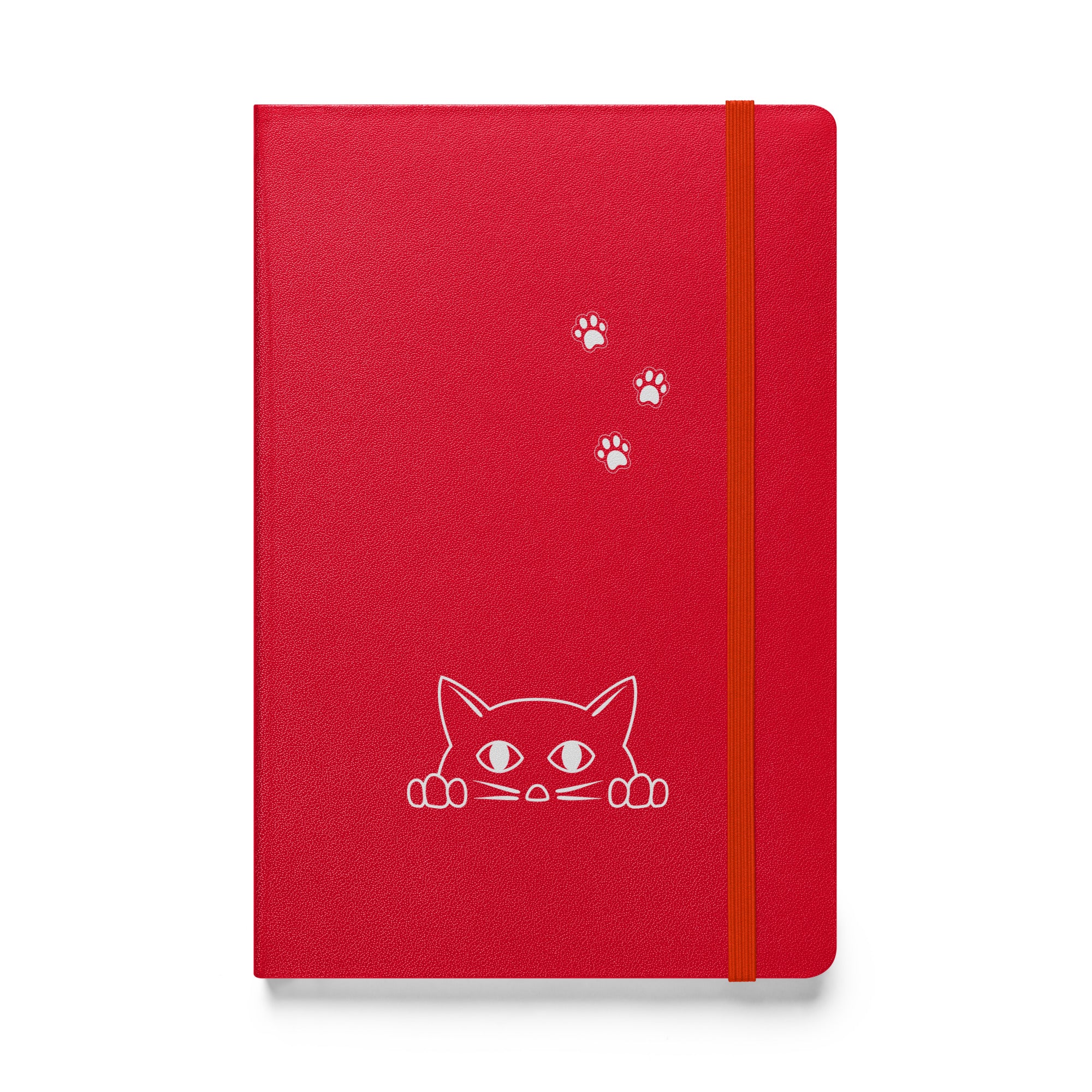 Peek-a-boo Cat | Lined Journal Notebook Medium 5.5" x 8.5" 80 pages Hardcover Pawprint Design Pet Lovers Women Men Teens Writing Work School Office
