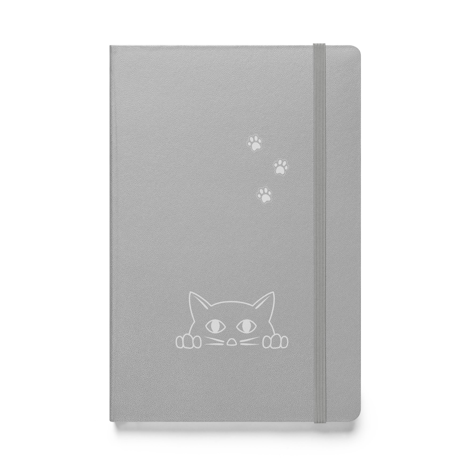 Peek-a-boo Cat | Lined Journal Notebook Medium 5.5" x 8.5" 80 pages Hardcover Pawprint Design Pet Lovers Women Men Teens Writing Work School Office