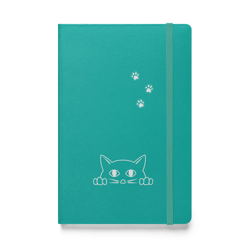 Peek-a-boo Cat | Lined Journal Notebook Medium 5.5" x 8.5" 80 pages Hardcover Pawprint Design Pet Lovers Women Men Teens Writing Work School Office