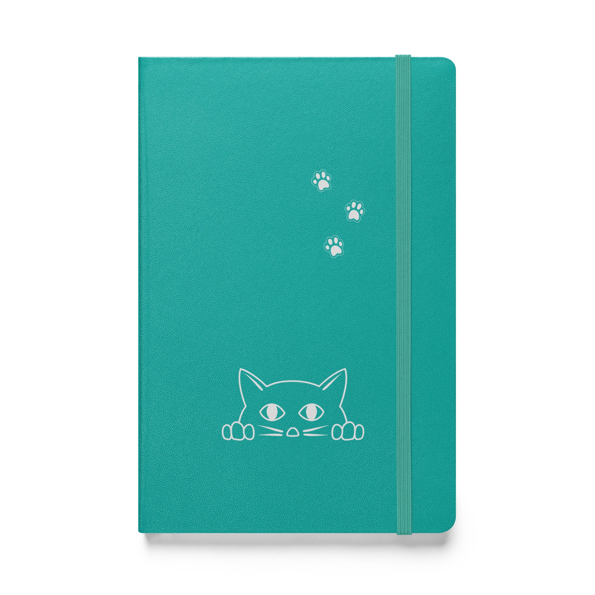 Peek-a-boo Cat | Lined Journal Notebook Medium 5.5" x 8.5" 80 pages Hardcover Pawprint Design Pet Lovers Women Men Teens Writing Work School Office
