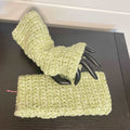 Fingerless Gloves in Lime Green Marble Gaming Texting Hand Crocheted Wrist Warmers