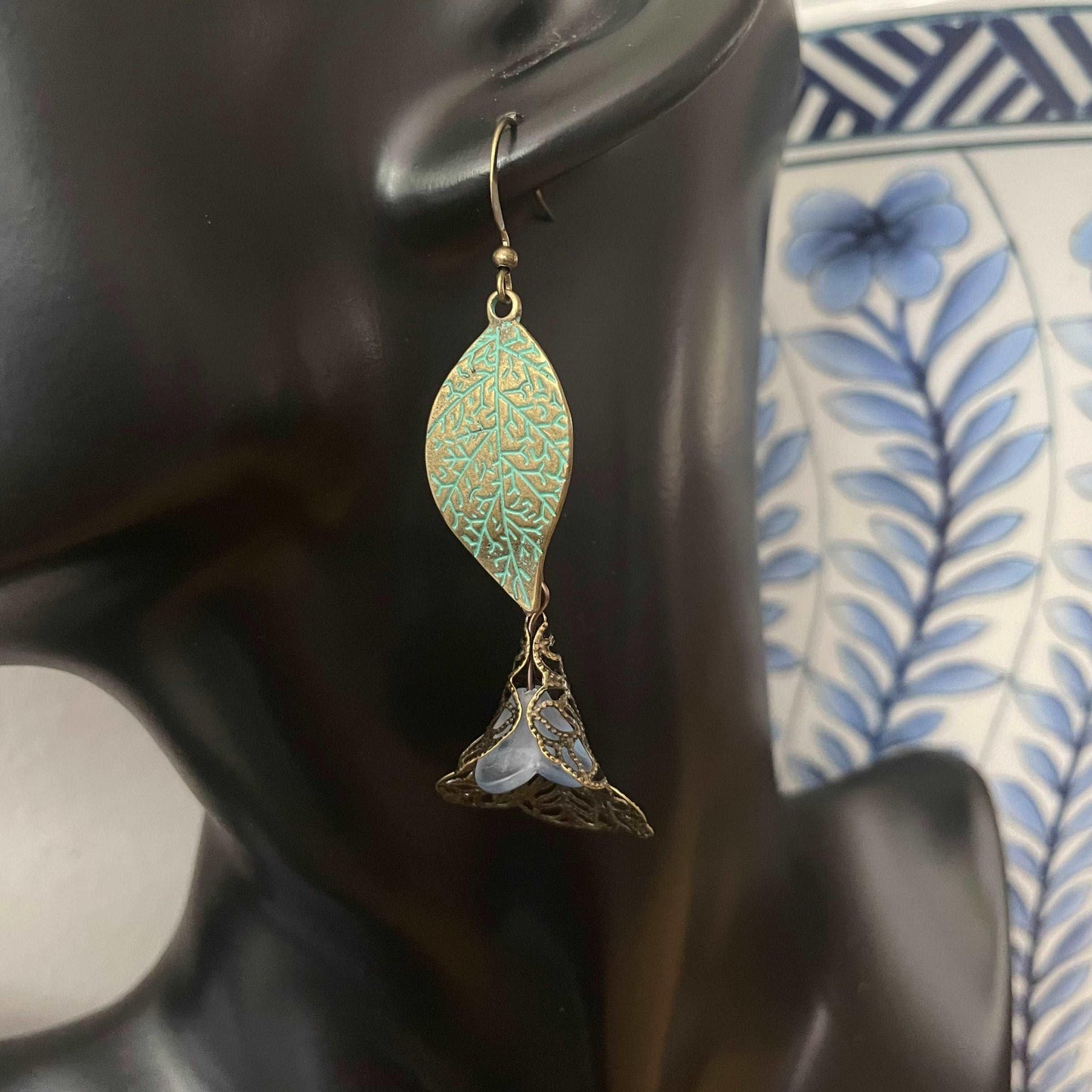 closeup of earrings