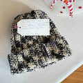 Extra Warm Ribbed Cable Knit Hat in Black Grey & Cream Marble Hand Crocheted Beanie