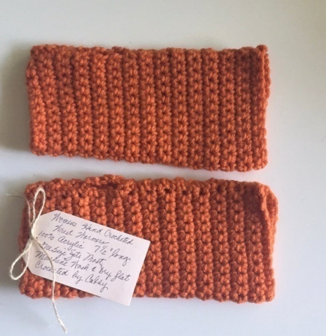 Gaming Texting Fingerless Gloves Rust Orange Crochet Knit Fall Winter Writing Tech Wrist Warmers Pumpkin