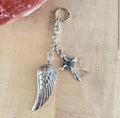 Cross & Angel Wing Keychain 3.5”