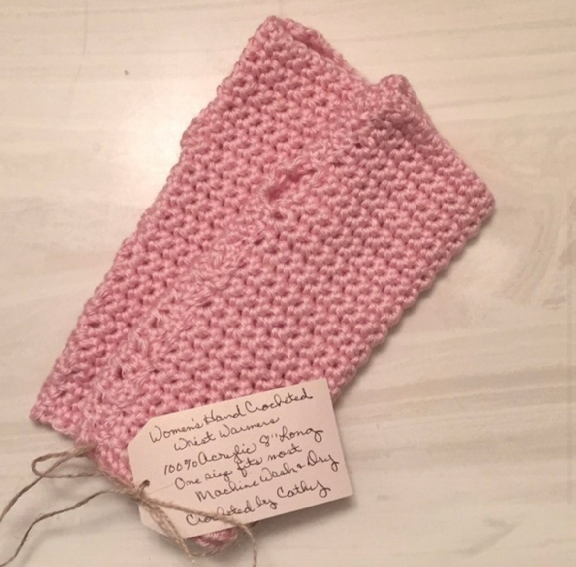 Extra Soft Pastel Baby Pink Writing Tech Fingerless Gloves Crochet Knit Gaming Texting Wrist Warmers