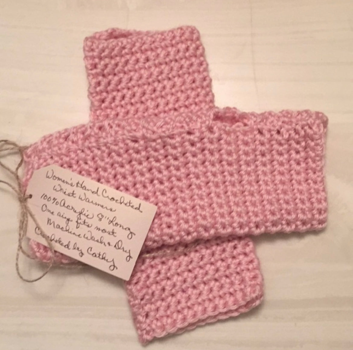 Extra Soft Pastel Baby Pink Writing Tech Fingerless Gloves Crochet Knit Gaming Texting Wrist Warmers