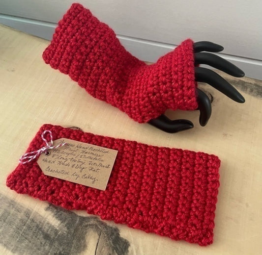 Extra Soft Red Glitter Gaming Texting Writing Tech Fingerless Gloves Wrist Warmers Sparkly Glam