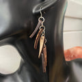 Long Dangling Coconut & Chain Link Earrings 3.5" Geometric Brown Tan Coastal Statement Resort Women Gift Everyday Fashion Handmade Jewelry