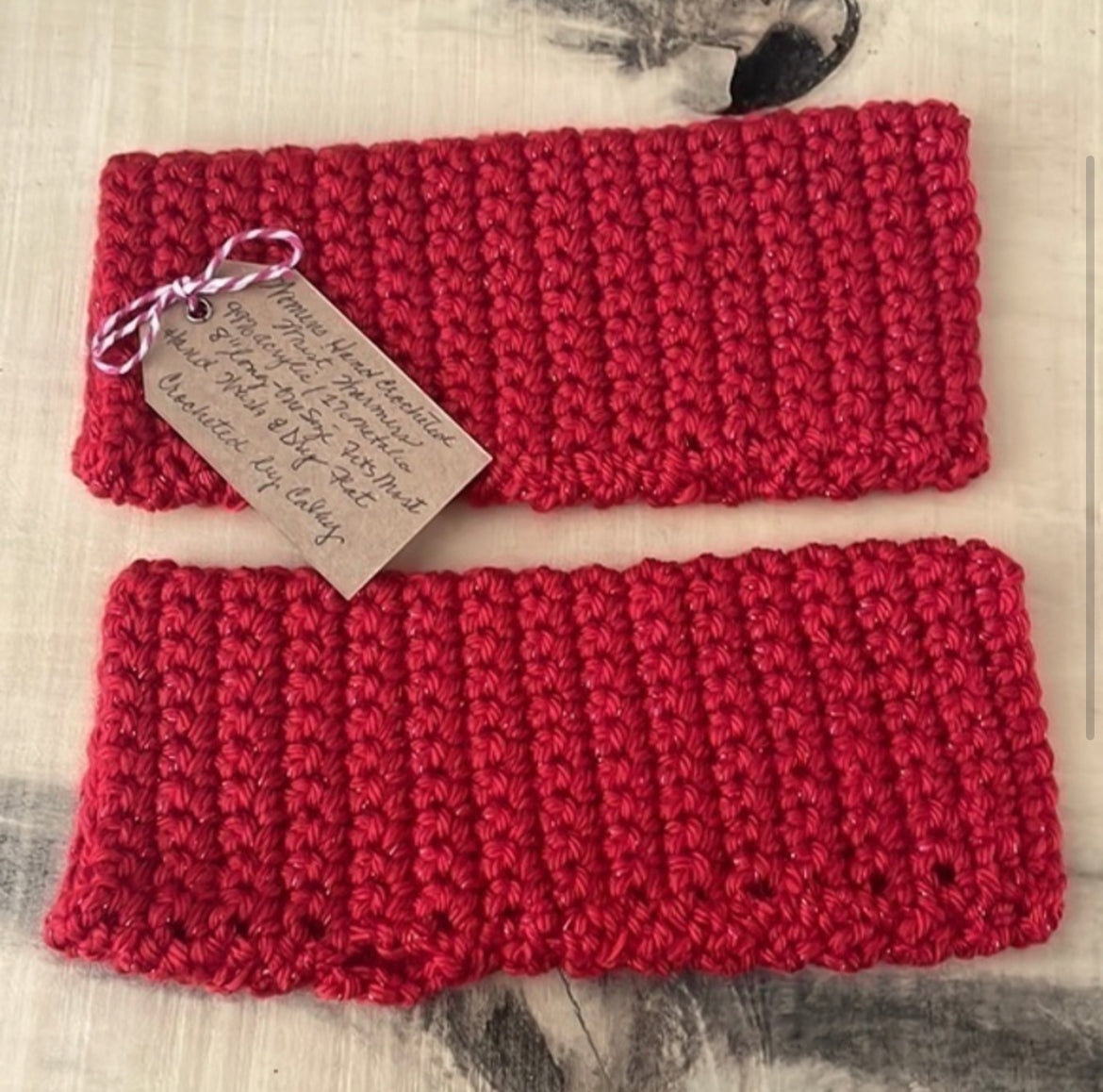 Extra Soft Red Glitter Writing Tech Fingerless Gloves Wrist Warmers Sparkly Glam Handmade Fashion Gift Women Accessory Fall Winter Cold Weather