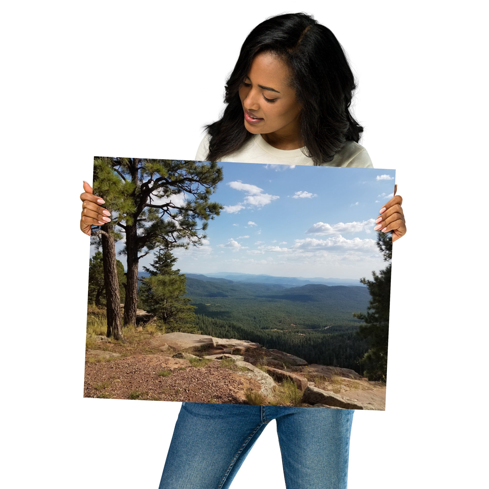 Forest Canyon Landscape | Wall Art Poster Nature Photograph Scenic Scenery Photo Picture America Woodland Trees Cool Slightly Glossy Print Paper