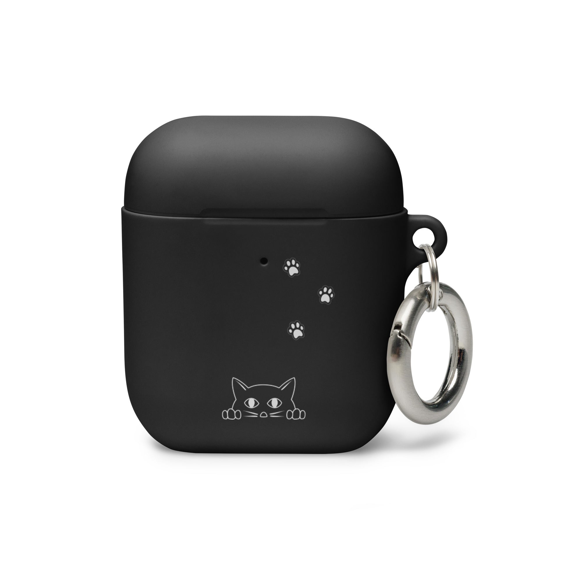Peek-a-boo Cat Pawprint | Case for AirPods® & AirPods® Pro Protective Rubber Women Teens Girls Cute Kitty Apple Cover Keychain Compatible