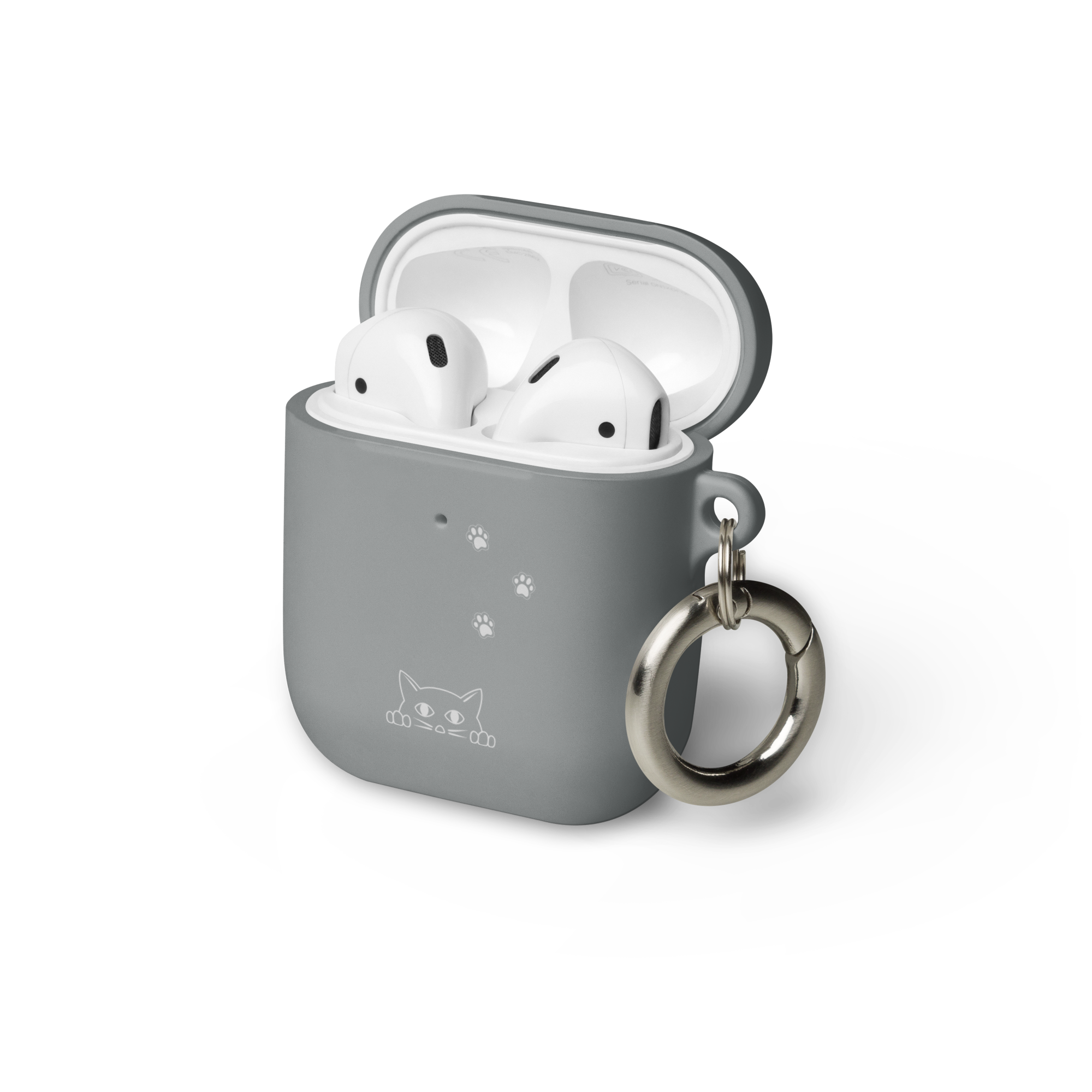 Peek-a-boo Cat Pawprint | Case for AirPods® & AirPods® Pro Protective Rubber Women Teens Girls Cute Kitty Apple Cover Keychain Compatible