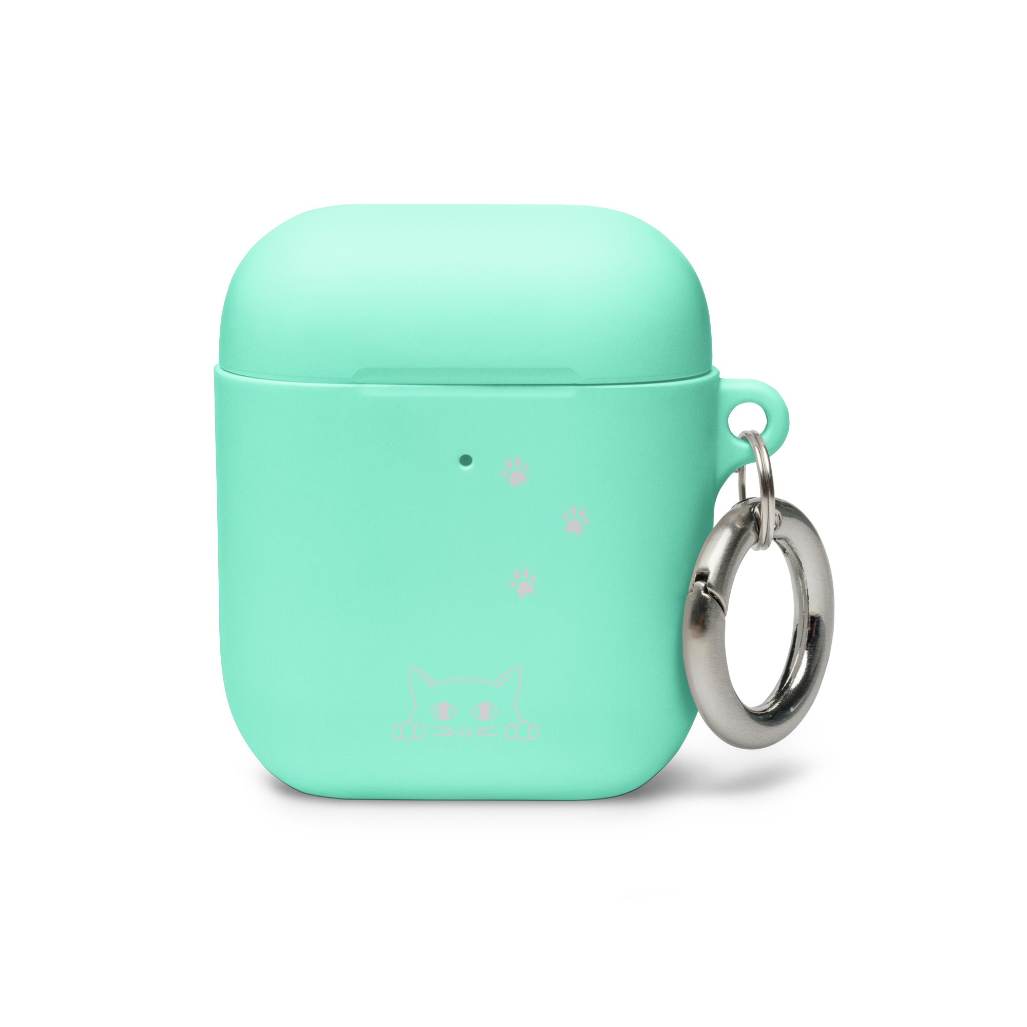 Peek-a-boo Cat Pawprint | Case for AirPods® & AirPods® Pro Protective Rubber Women Teens Girls Cute Kitty Apple Cover Keychain Compatible