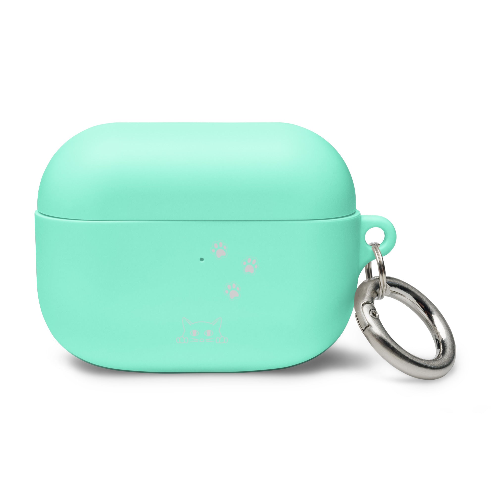 Peek-a-boo Cat Pawprint | Case for AirPods® & AirPods® Pro Protective Rubber Women Teens Girls Cute Kitty Apple Cover Keychain Compatible