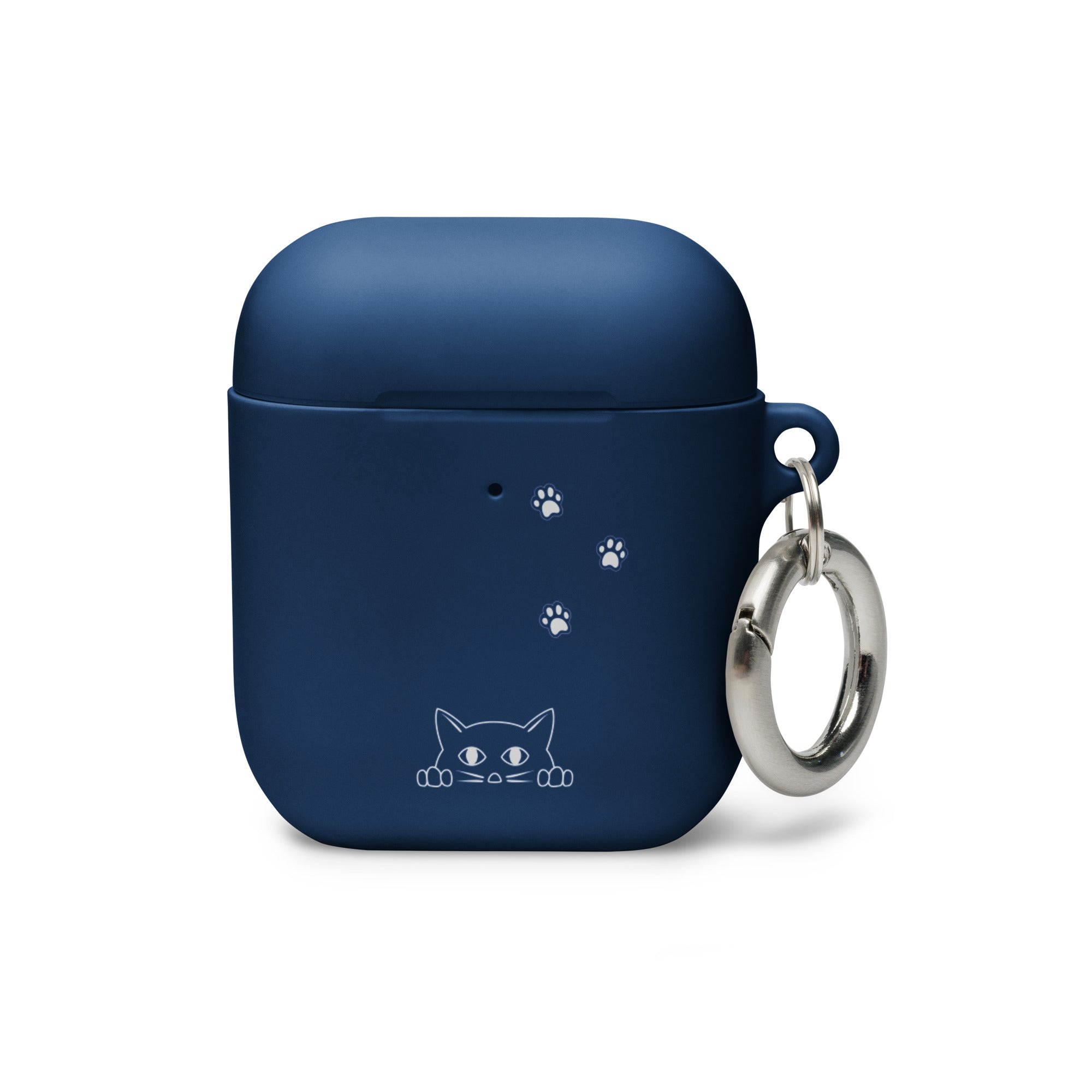 Peek-a-boo Cat Pawprint | Case for AirPods® & AirPods® Pro Protective Rubber Women Teens Girls Cute Kitty Apple Cover Keychain Compatible