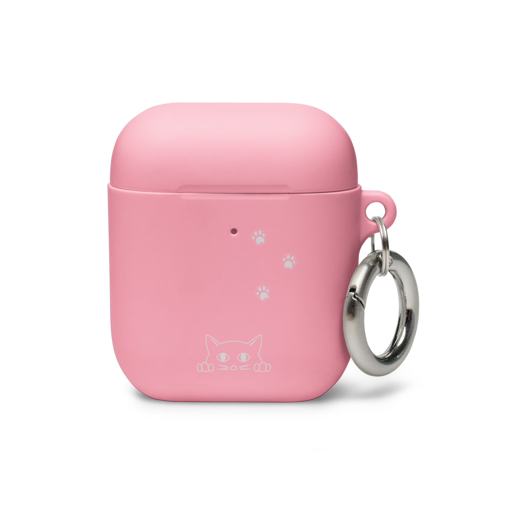 Peek-a-boo Cat Pawprint | Case for AirPods® & AirPods® Pro Protective Rubber Women Teens Girls Cute Kitty Apple Cover Keychain Compatible