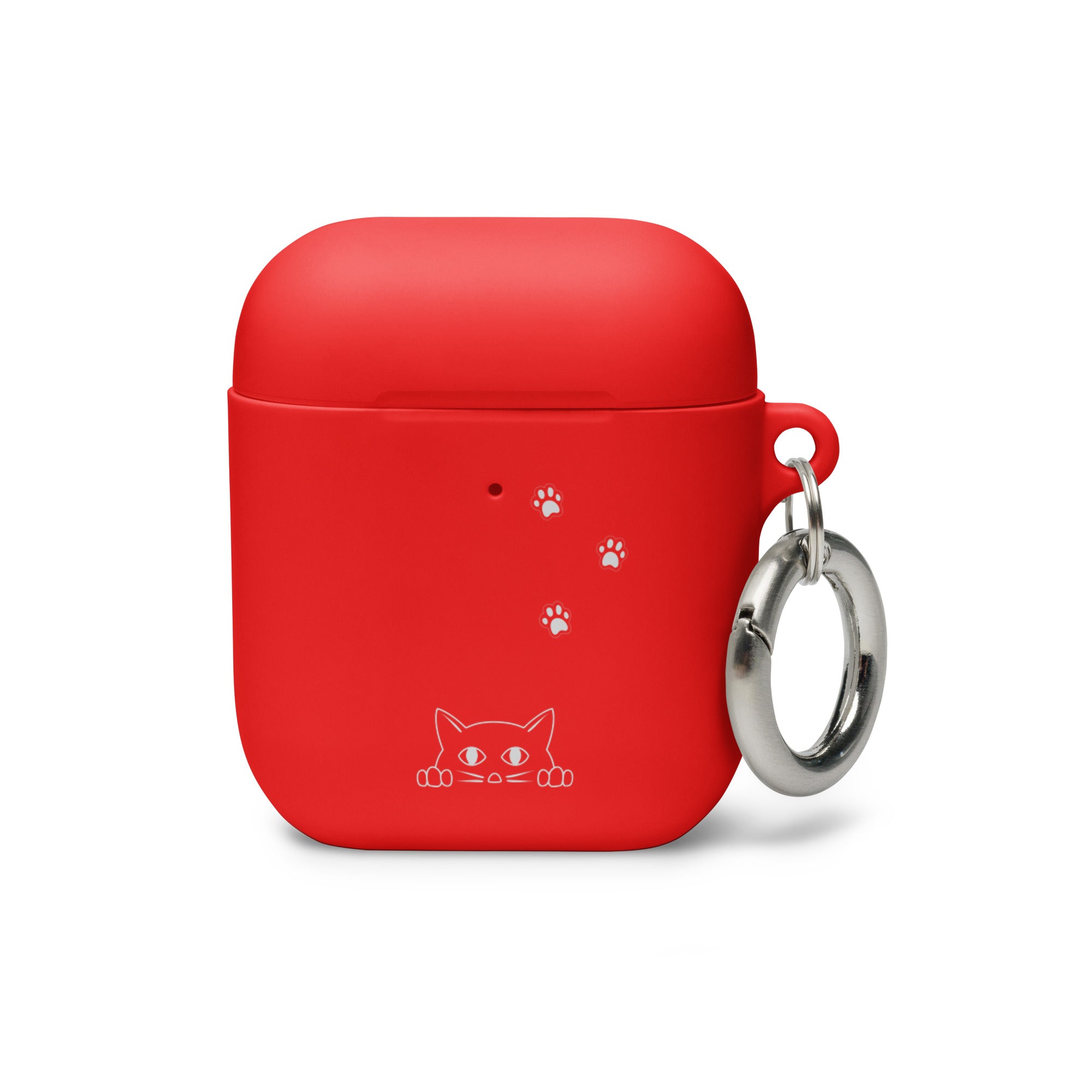 Peek-a-boo Cat Pawprint | Case for AirPods® & AirPods® Pro Protective Rubber Women Teens Girls Cute Kitty Apple Cover Keychain Compatible