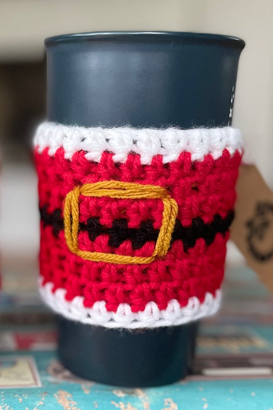 single santa belt cup koozie