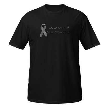F*ck Diabetes | T-Shirt Morse Code Gray Ribbon Short-Sleeve Unisex Softstyle Cotton Support Awareness Mom Dad Brother Sister Son Daughter